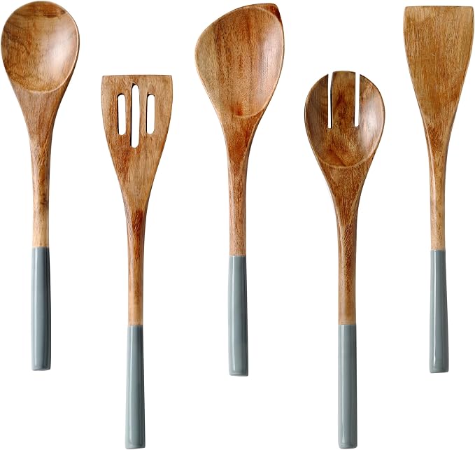 Folkulture Wooden Spoons for Cooking | 12" Premium Acacia Wooden Utensil Set of by FOLKULTURE