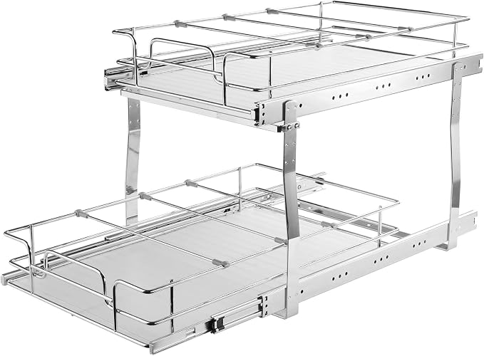 VEVOR Pull Out Cabinet Organizer, Chrome-Plated Steel Roll Out Drawer - Image 9