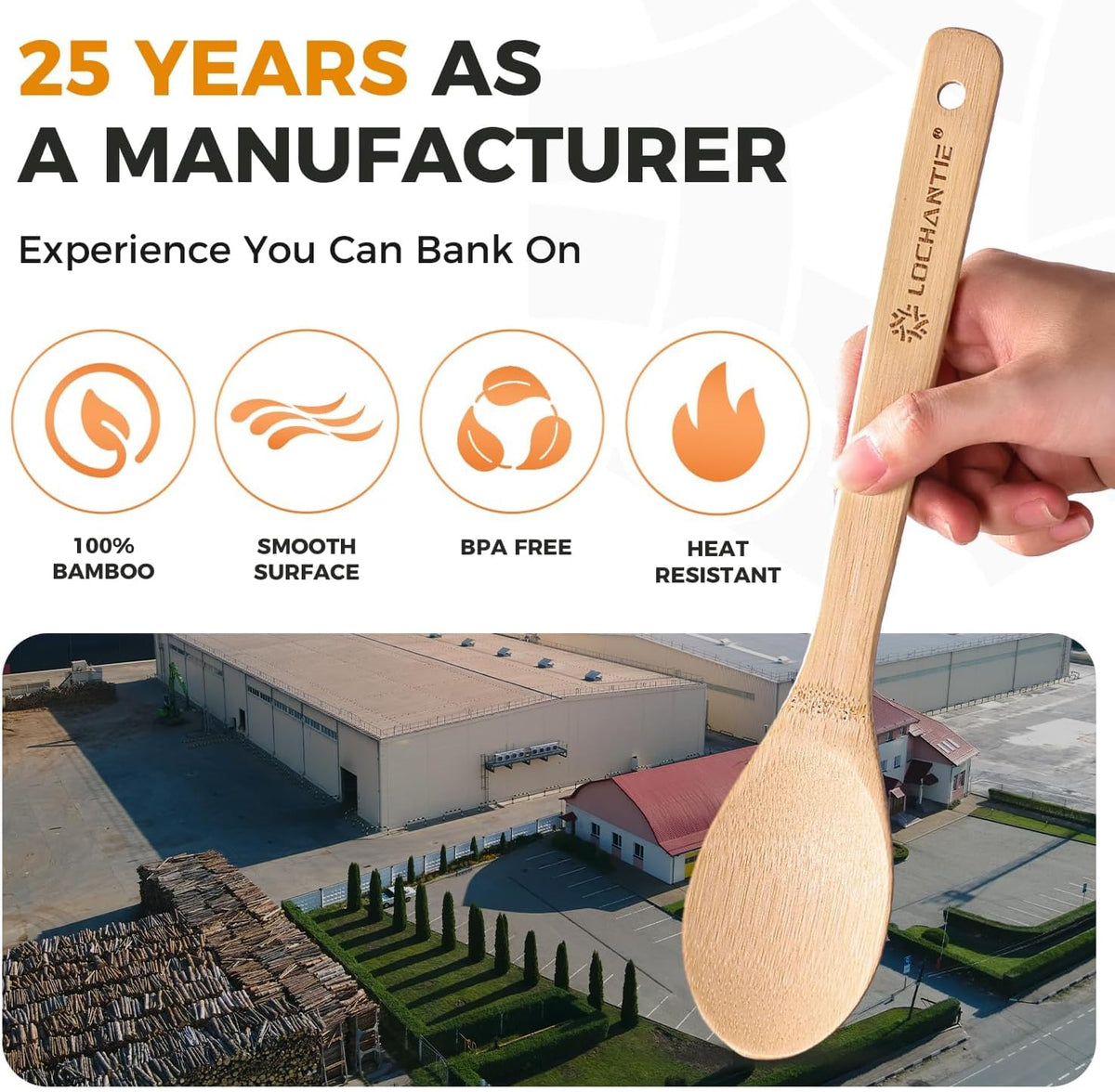 Wooden Spoons for Cooking Bamboo Utensils Set (6 Pieces) - Essential