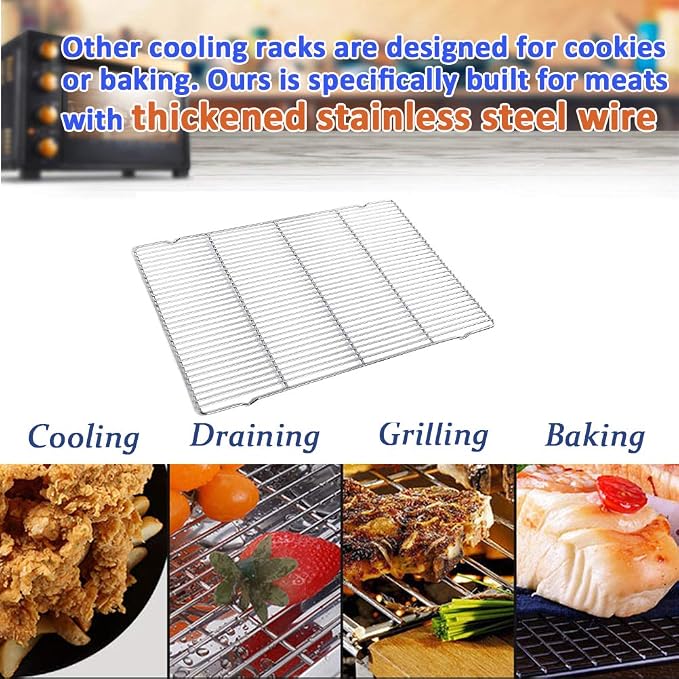 Wire Cooling Racks For Baking 9.3"X13.6" Oven Safe Small Grid Fits Air - Image 7