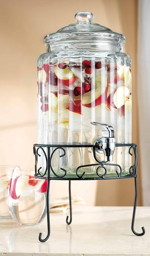 MosJos 2 PACK 1.5 Gallon Drink dispenser, Glass Beverage Dispenser - Image 7