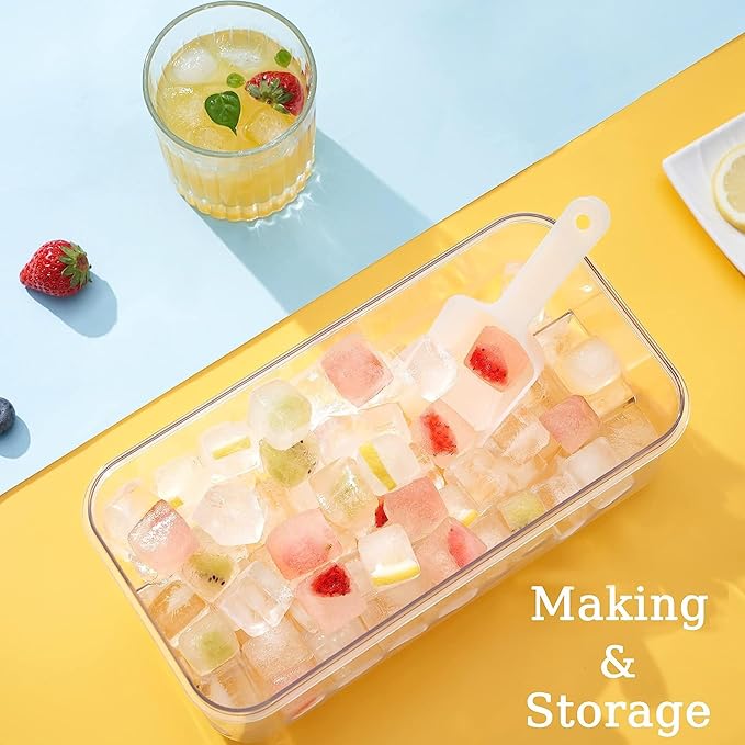 Ice Cube Tray with Lid and Bin, Ice Cube Pop Out Tray, Ice Cube Trays - Image 6