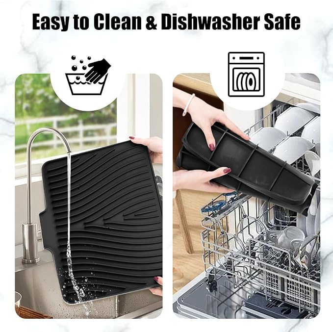 TIKNIK Silicone Dish Drying Mat, Stone Drying Mat - Image 4