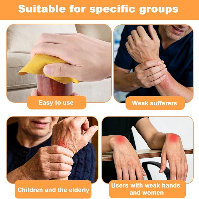 4pcs Rubber Jar Opener, 2 Round & 2 Square Rubber Bottle Opener Pads Non-Slip - Image 6