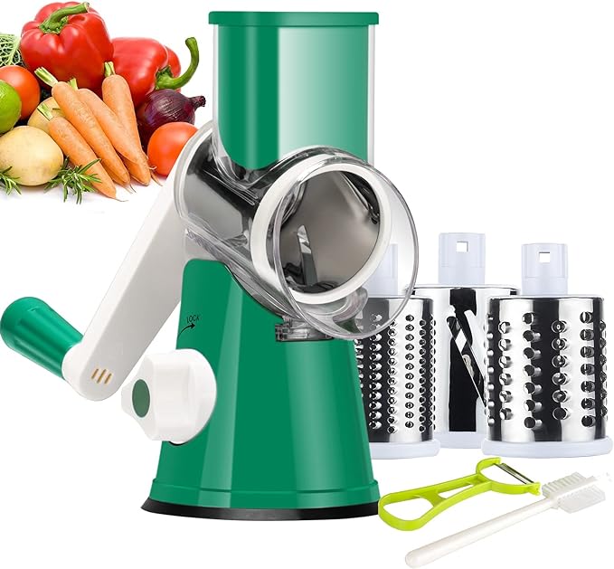 Ourokhome Rotary Cheese Grater Hand Crank, Kitchen Shredder Speed Mandolin by Ourokhome