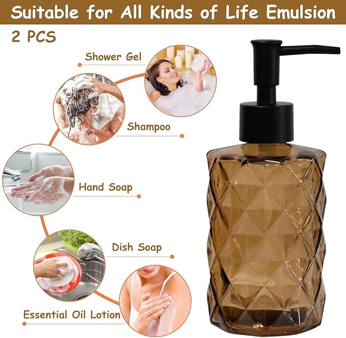 Brown Glass Soap Dispenser - Image 4