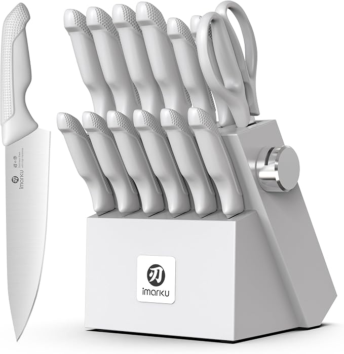 imarku 14-Piece Kitchen Knife Set, Ultra-Sharp Steak Knives Set of 6, Ergonomic by imarku