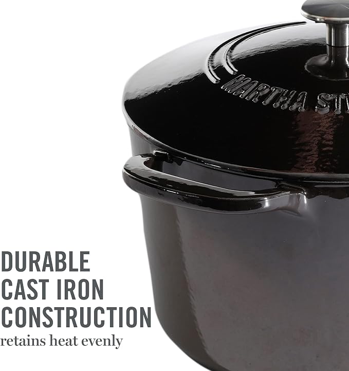 MARTHA STEWART Gatwick 7-Quart Enamel Cast Iron Dutch Oven Pot - Image 7