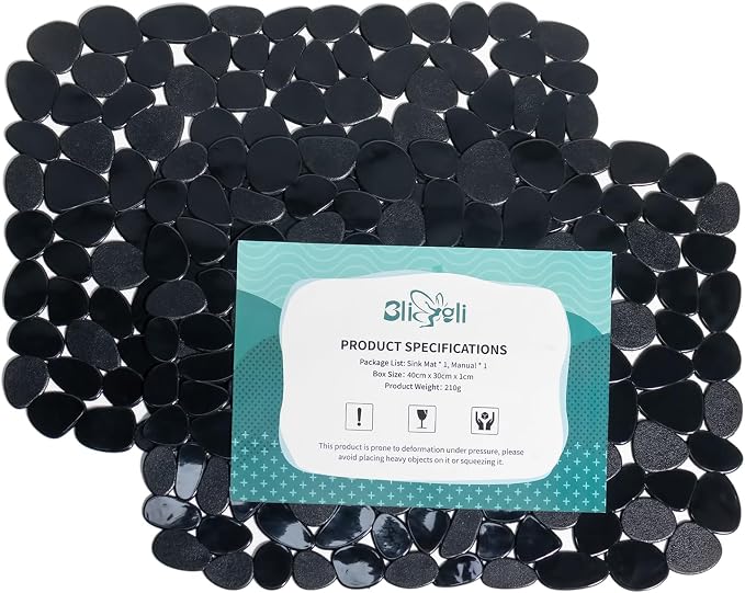 Bligli Pebble Sink Mat for Stainless Steel/Ceramic Sinks, 2 Pack PVC Sink - Image 8