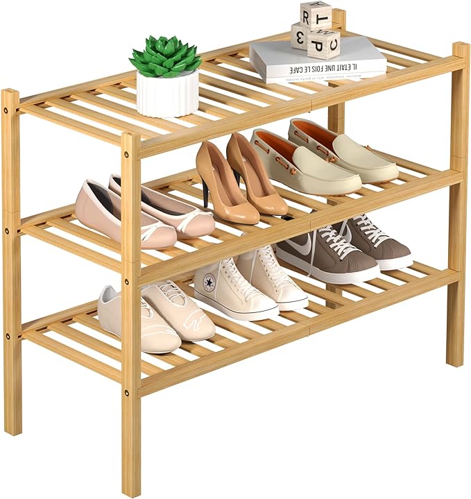 ROMGUAR CRAFT 3 Tier Bamboo Shoe Rack by ROMGUAR+CRAFT