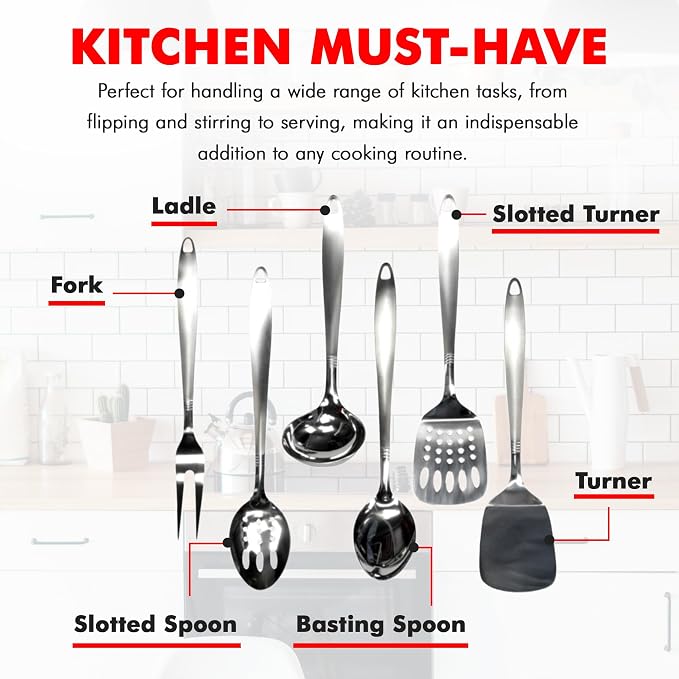 Chef Craft Select Slotted Spoon, 13 inch, Stainless Steel - Image 6