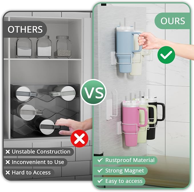 Magnetic Stanley Cup Holder for Refrigerator, Water Bottle Organizer for - Image 4