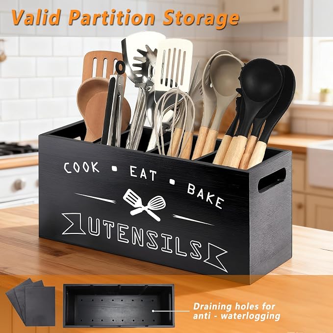 Large Black Utensil Organizer - Image 4