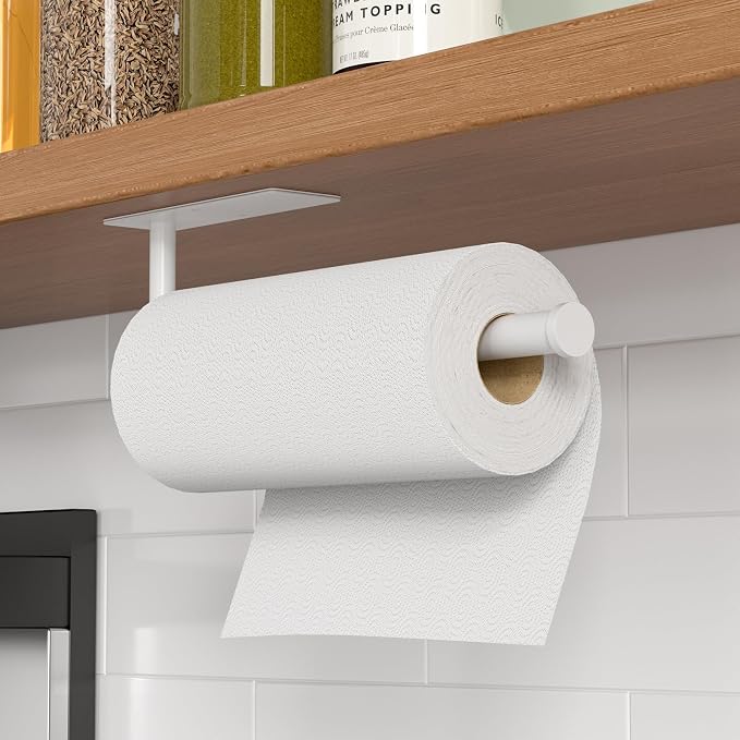 Paper Towel Holder Under Cabinet, Self-Adhesive, No Drilling, Stainless Steel - Image 2