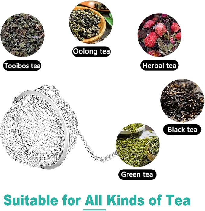 2Pack Tea Infuser with Cute Cat Charm, Premium Stainless Steel Loose Leaf Tea - Image 5