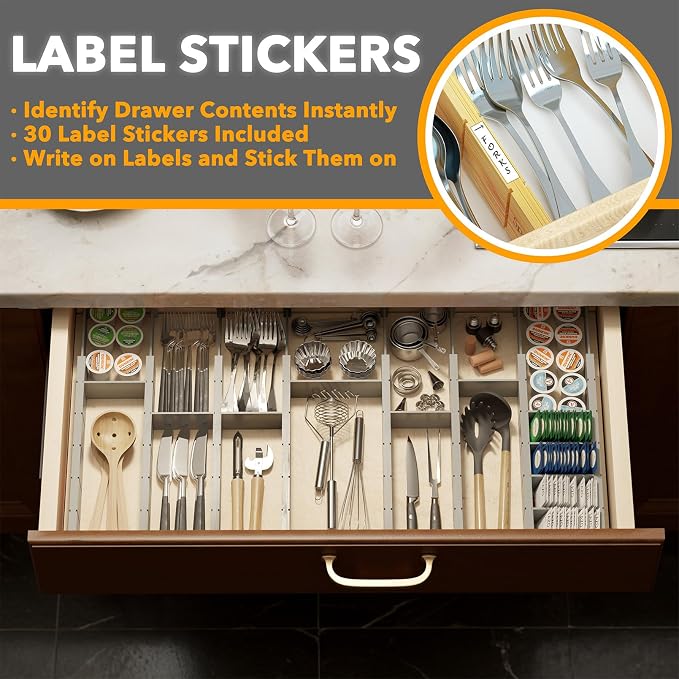 SpaceAid Bamboo Drawer Dividers - Image 3