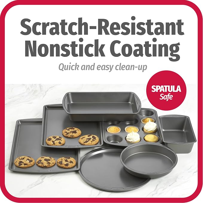 GoodCook Everyday 7-Piece Non-Stick Bakeware Set – 2 Cookie Sheet Pans - Image 3