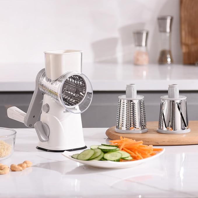 Rotary Cheese Grater Hand Crank, Kitchen Mandolin Vegetable Cheese Shredder - Image 9