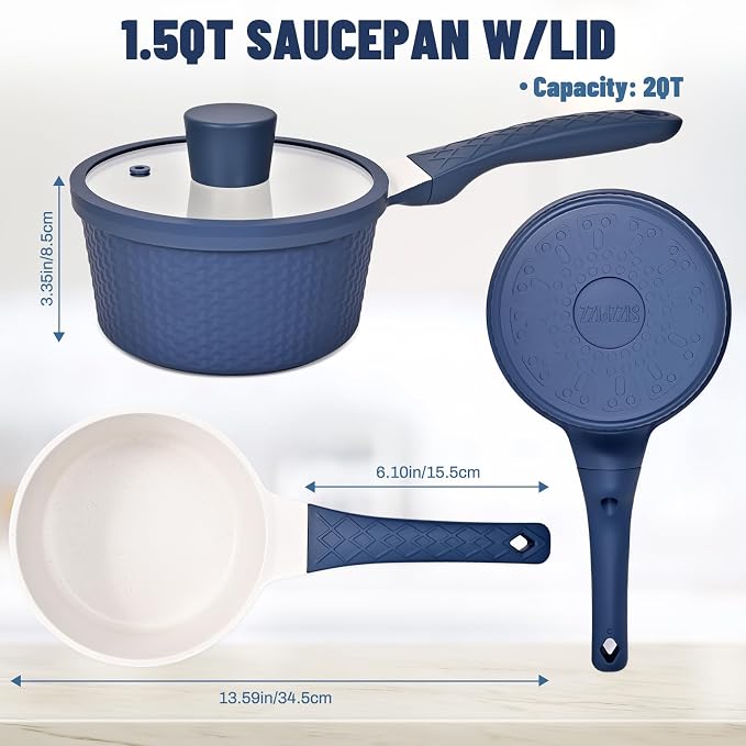 1.5QT Nonstick Saucepan with Lid - Image 8