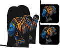 Black Women Oven Mitts & Potholder Set of 4 by Unknown