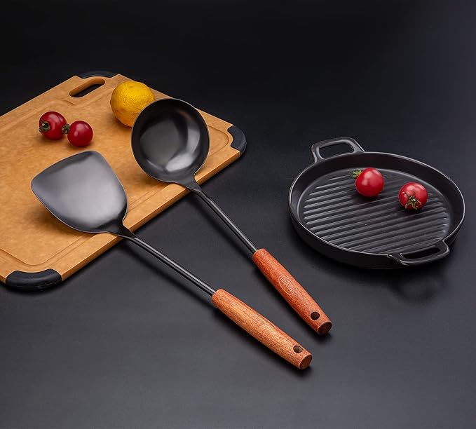 FJNATINH Spatula & Ladle Wok Tool Set, 14.2-15 inches Wok Utensils, Stainless - Image 3