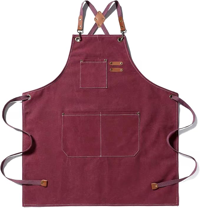 Tosewever Canvas Cross Back Chef Cotton Aprons by Tosewever