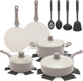 GreenLife 16-Piece Nonstick Cookware Set, Non-Toxic Ceramic Pots and Pans Set by GreenLife
