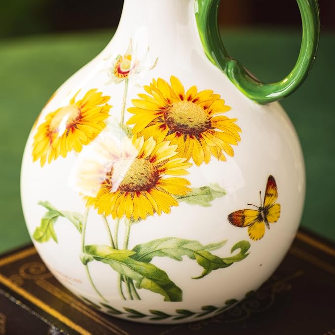 Ceramic Olive Oil Dispenser, 27 oz Floral Pattern Cruet - Image 6