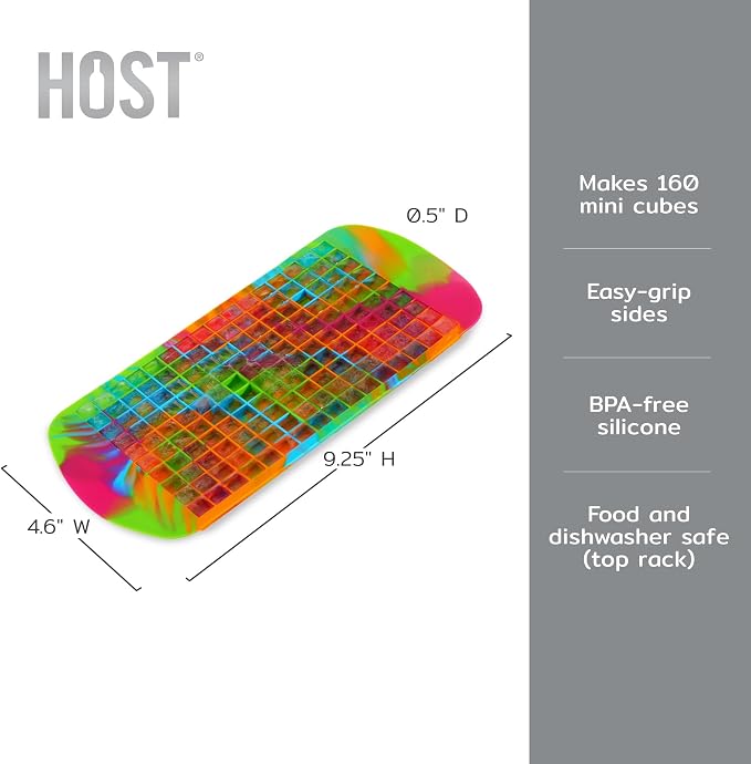 Host Mini Ice Cube Tray, Makes 160 Cubes, Durable Silicone Trays, Iced Coffee - Image 3