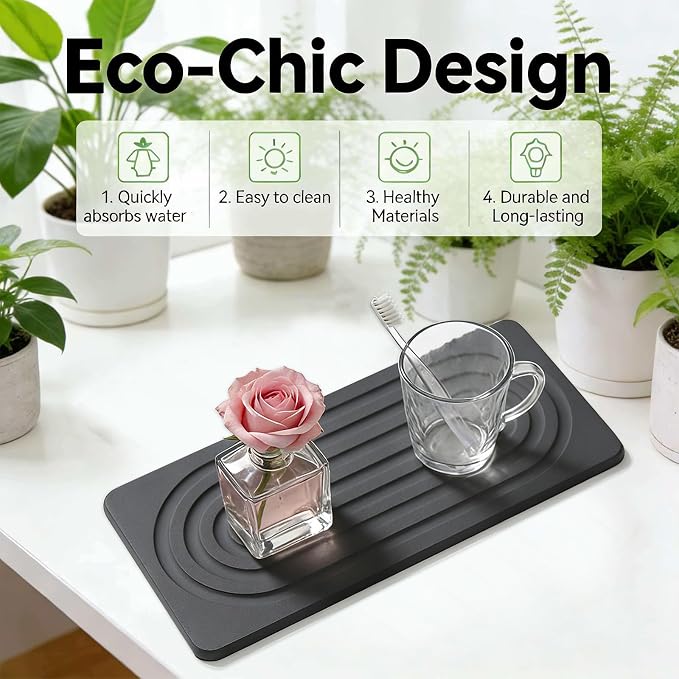 2 PCS Water Absorbing Diatomite Coasters, Stone Drying Mat - Image 5