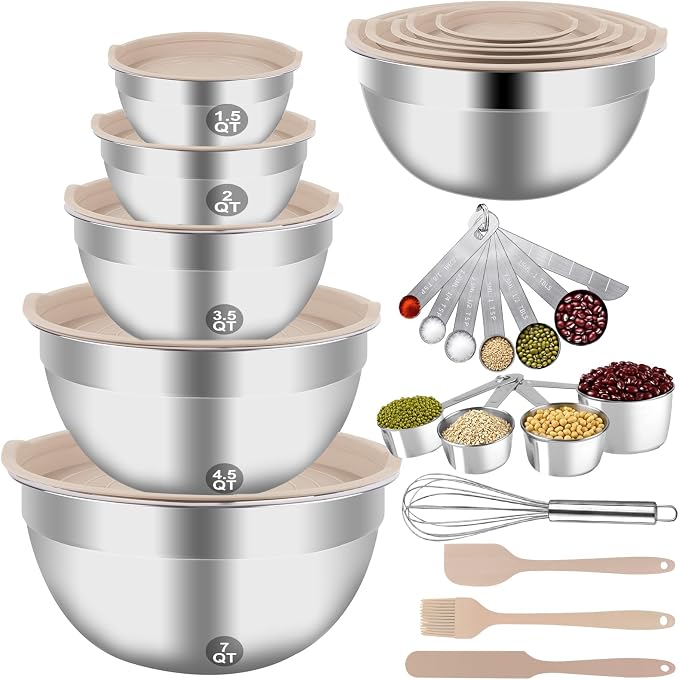WEPSEN Mixing Bowls Set, Measuring Cups and Spoons by WEPSEN