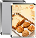 Baking Sheet Set of 2, Stainless Steel Cookie Sheets Baking Sheet Pan, 16 x 12 by Fondpen