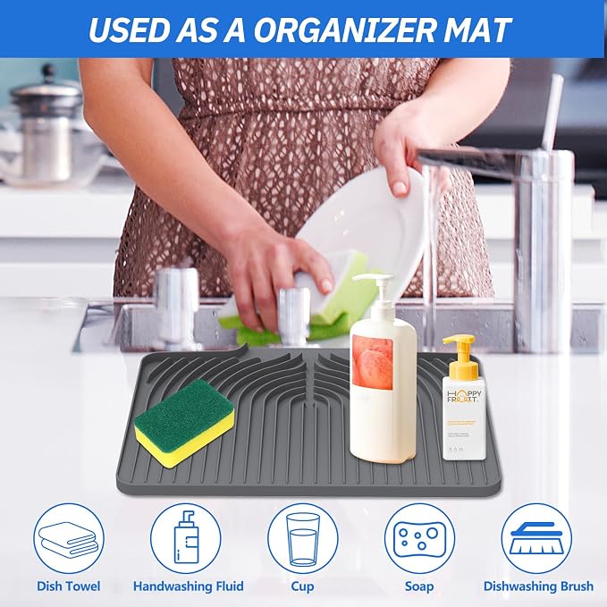 Dish Drying Mat for Kitchen Counter, - Image 5