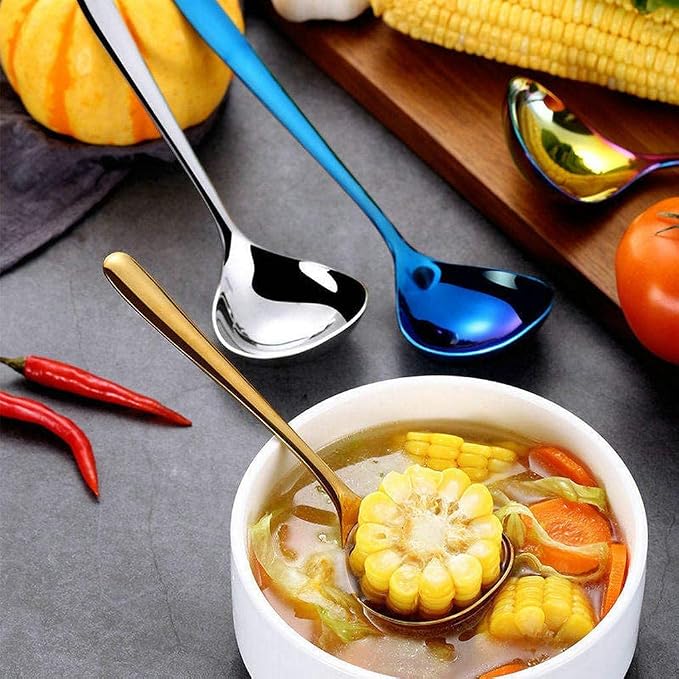 Comicfs 4 Pack Small Soup Ladles, Sauce ladles, SUS 304 Stainless Steel Small - Image 7