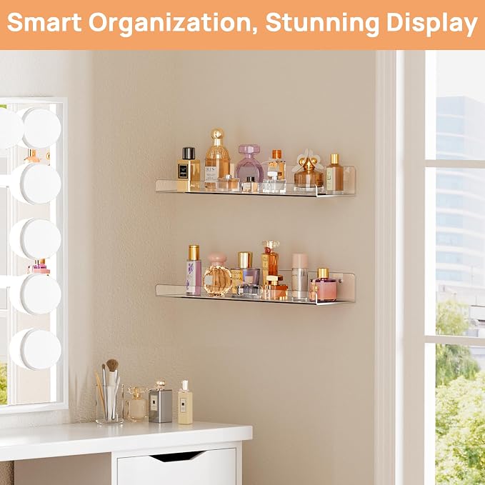 upsimples Acrylic Shelves for Bathroom Storage, Make up, Kids Bookshelf for - Image 5
