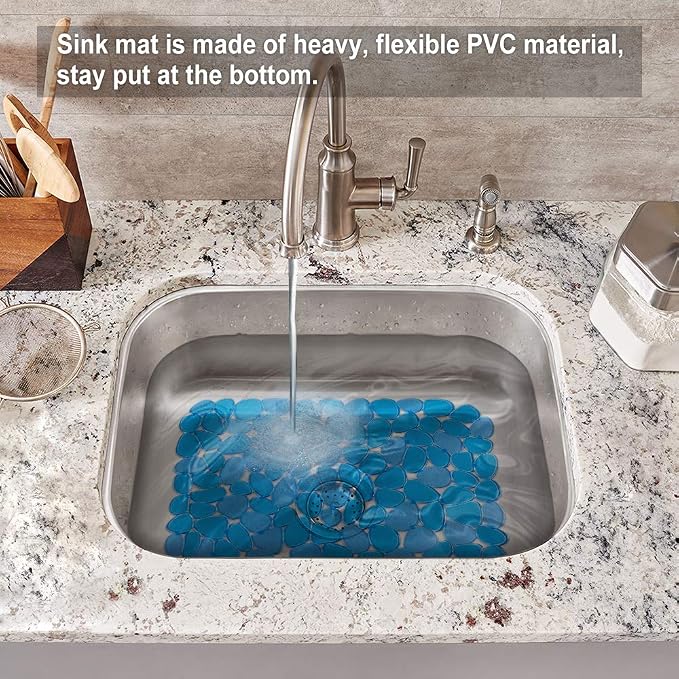 Bligli Pebble Sink Mat for Stainless Steel/Ceramic Sinks, PVC Eco-Friendly Sink - Image 5