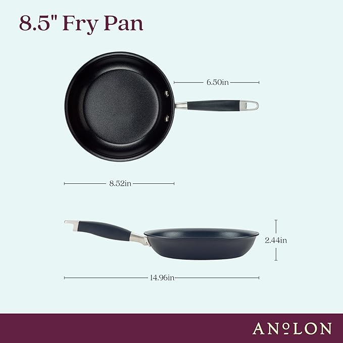 Anolon Advanced Home Hard Anodized Nonstick Frying Pan, 8.5 Inch – Small Non - Image 2