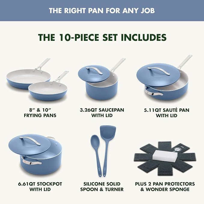 GreenPan Nova 10-Piece Cookware Pots & Pans Set, Oprah’s Favorite Things 2024 - Image 4