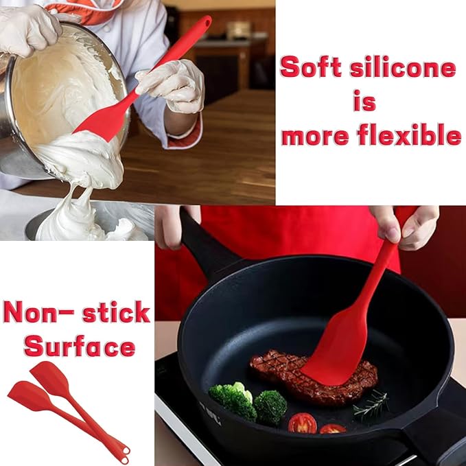 8 Pieces Silicone Spatulas, 8.3 inch Small Spatulas Non-stick Heat-Resistant - Image 8