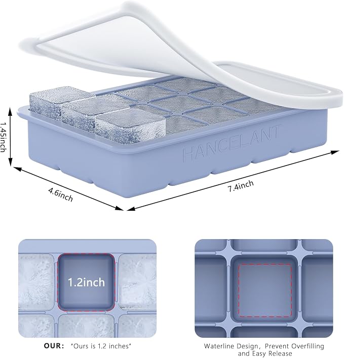 Silicone Ice Cube Tray 3 Pack, HANCELANT Ice Cube Mold, Ice Trays - Image 5