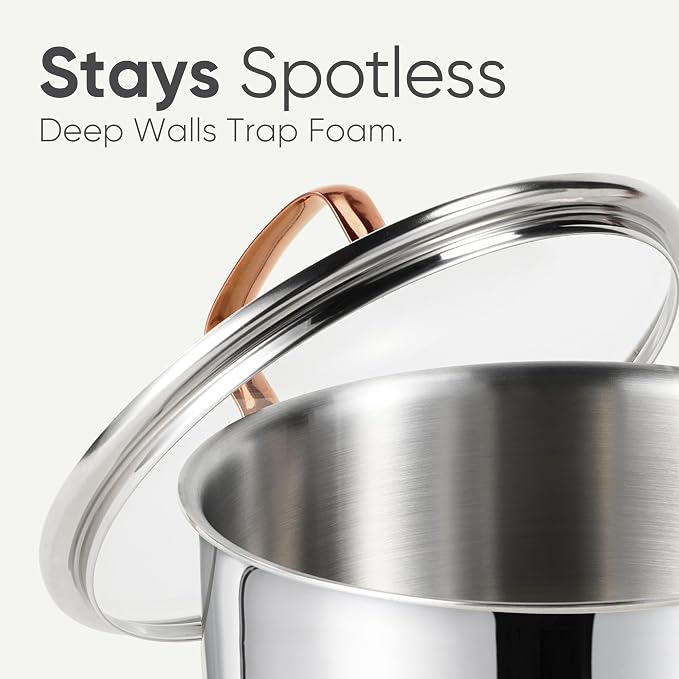 CAROTE 6 Qt Tri-Ply Stainless Steel Stockpot, Non-Toxic Stock Pot - Image 4