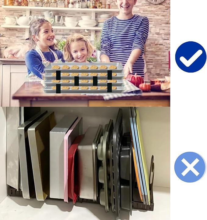 20 Piece Reusable Baking Tray Stacker, Space Saving Fixed Cookie Tray Stacker - Image 3