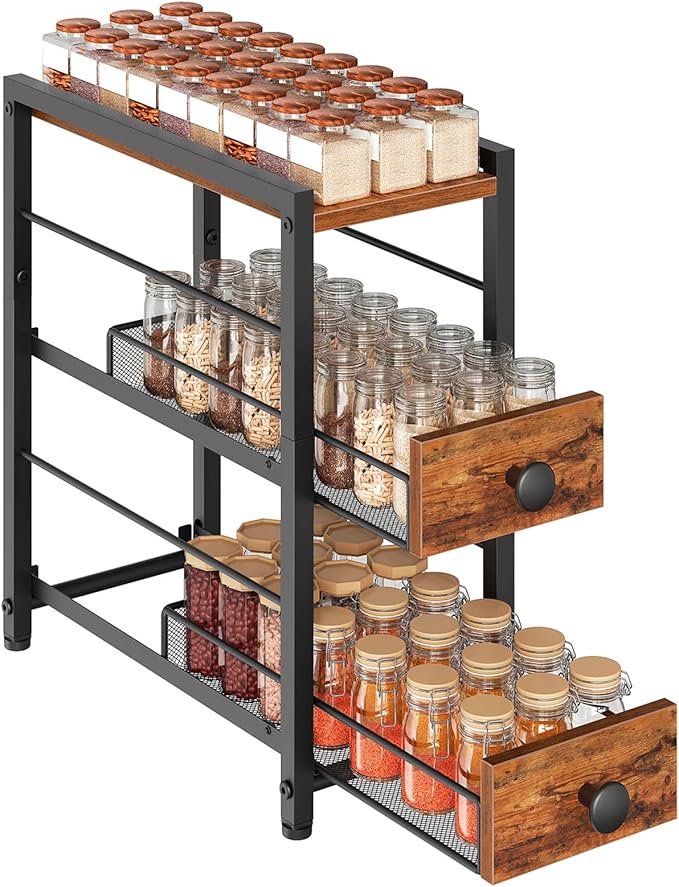 YATINEY Spice Rack, 3-Tier Pull Out Spice Rack Organizer by Yatiney