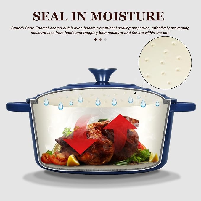 Overmont Enameled Cast Iron Dutch Oven - Image 2