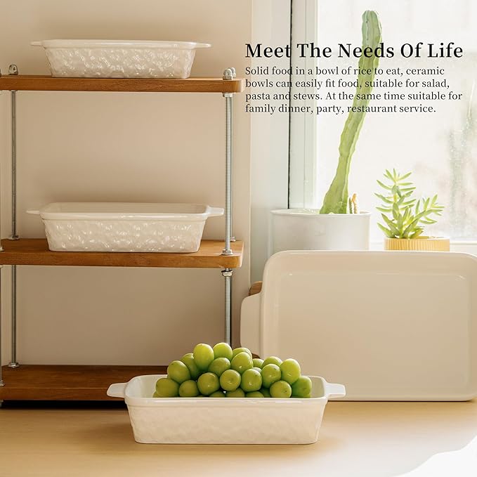 Dafuceramic Casserole Dishes for Oven, Baking Dishes, Ceramic Bakeware Sets of 4 - Image 6