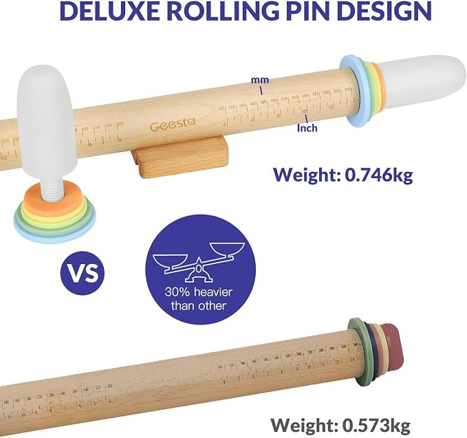 Geesta Adjustable Wood Rolling Pin - Image 5