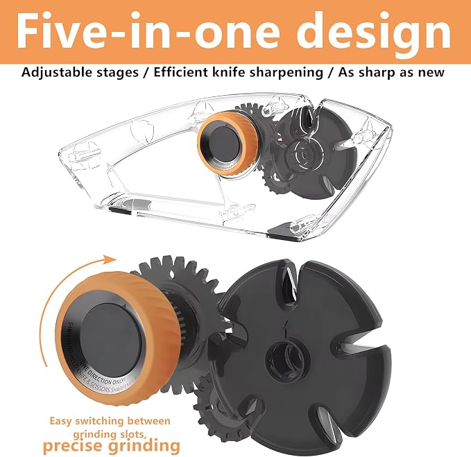 5 in 1 Versatile Manual Knife Sharpener, 5 Stages Knife Sharpeners Professional - Image 2