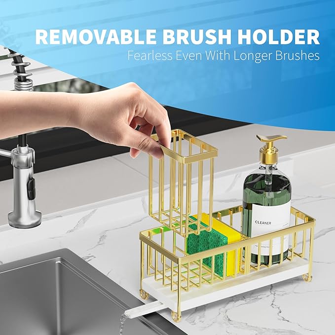Cisily Sponge Holder for Kitchen Sink, Sink Caddy Organizer - Image 5