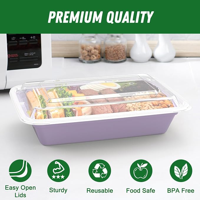 50 Pack 32 oz Meal Prep Containers Reusable - Image 3