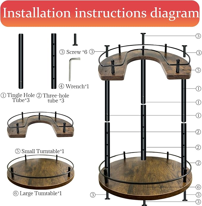 2 Tier Lazy Susan Organizer, 2-Tier Spinning Spice Rack - Image 4